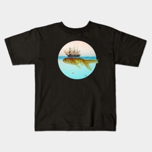 Goldfish Sailing Ship Kids T-Shirt